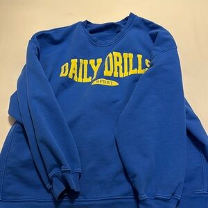 Blue and yellow daily drills oversized sweatshirt size xs/s